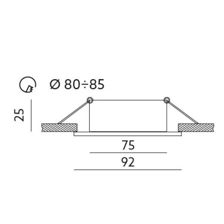 Square LED downlight GU10 black/silver