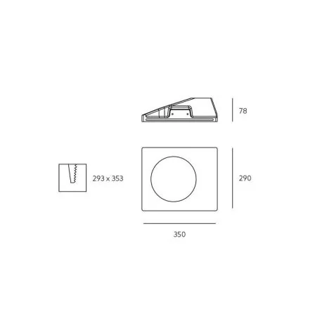 Plaster recessed wall lamp Bianco GU10 big size