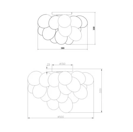 Maytoni Balbo ceiling lamp glass yellow Ø50cm