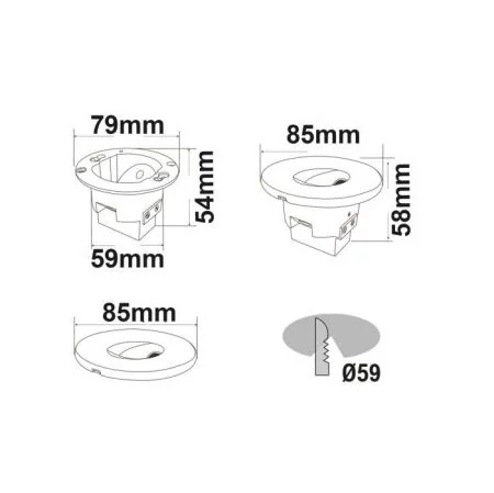 LED recessed wall light Sys wall 230V square 1, IP44