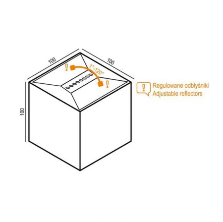 Bathroom LED wall light cube Riko IP44 white