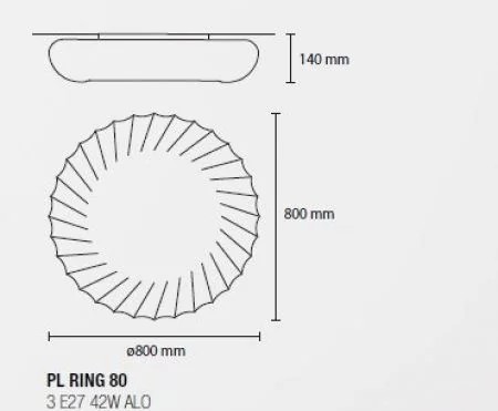 Sketch of ceiling lamp Ring 80