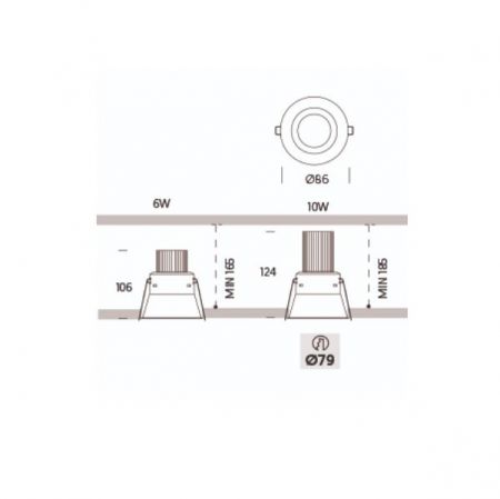 ONOK LED downlight Vulcano 1, 10W