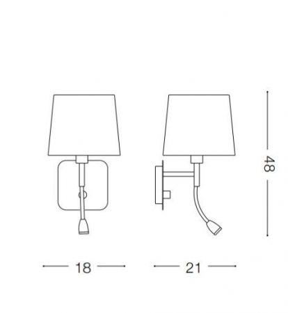 Skizze von Schirm-Wandlampe Nordik