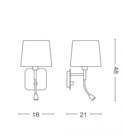 Skizze von Schirm-Wandlampe Nordik