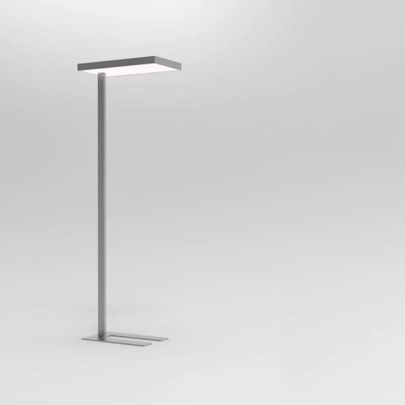 Eckige Büro Stehlampe in Silber