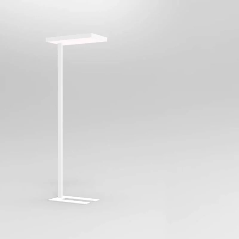 Square office floor lamp in white