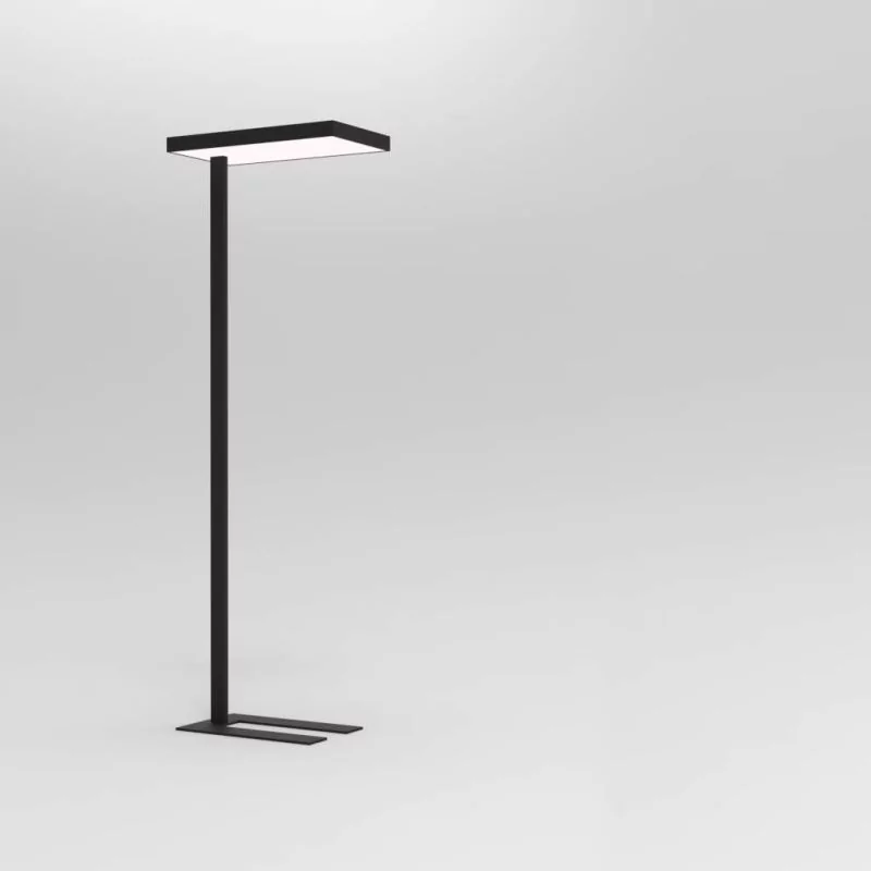 Angular office floor lamp in black