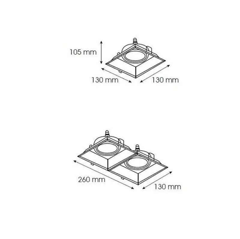 Einbaustrahler Sula GU10 Skizze