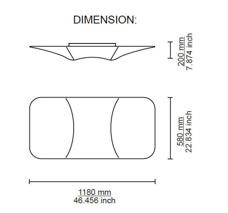 Deckenlampe Tanko Lika skizze 118x98cm