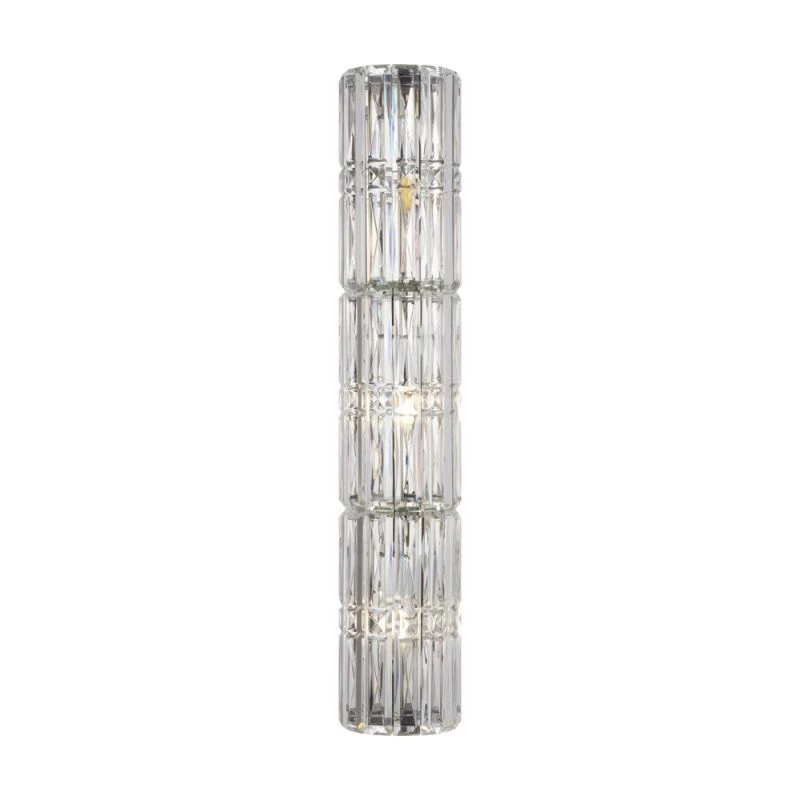 Elongated crystal wall lamp front view