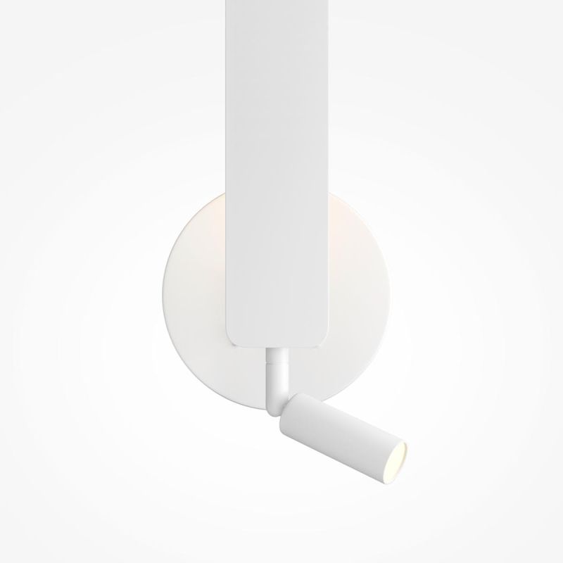 Weiße lange Wandleuchte Combo mit Leselampe