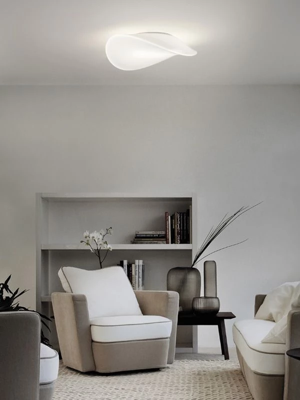 Moderne Wohnzimmer Deckenlampe Balance aus Michglas