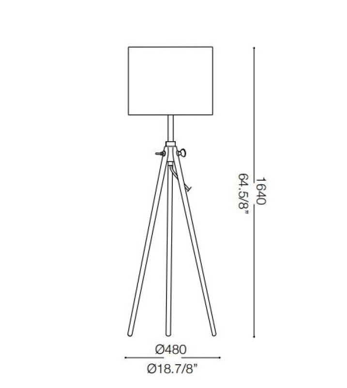 Dreibeinige Stehlampe York von Ideal Lux Skizze