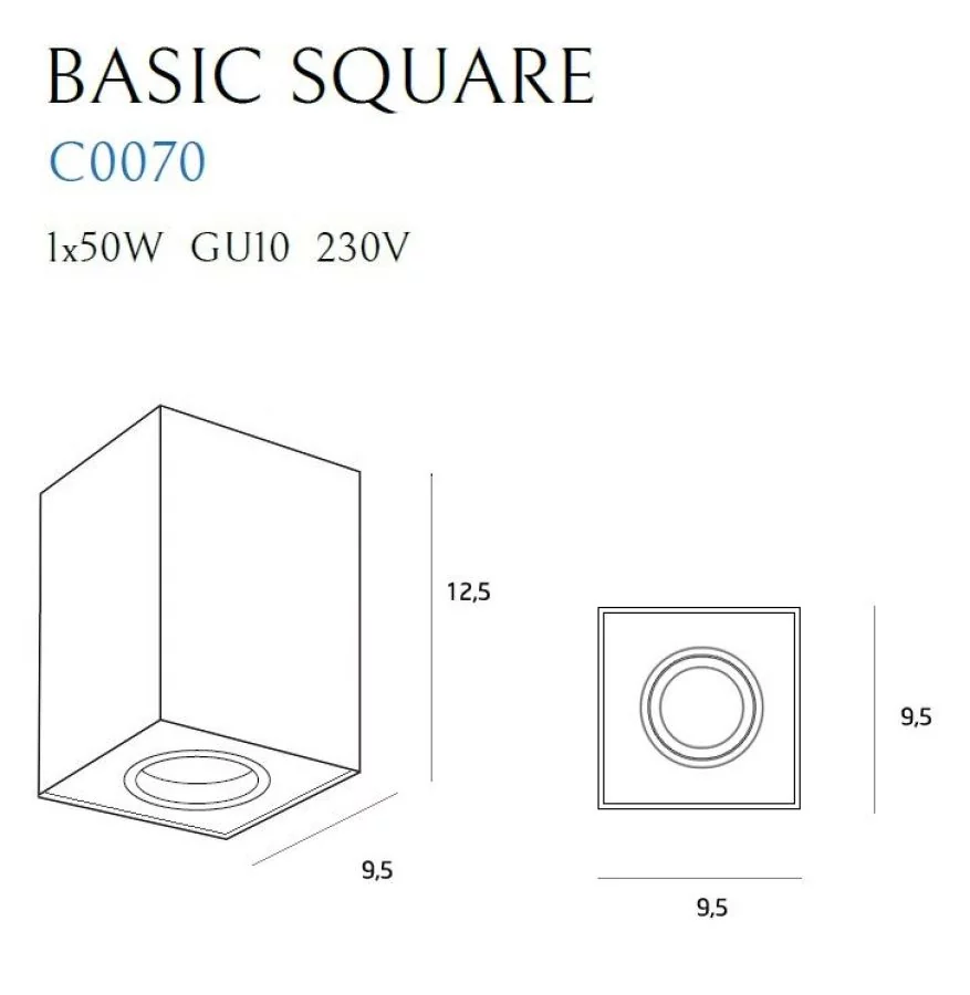 Maxlight Basic Square spot ceiling lamp white