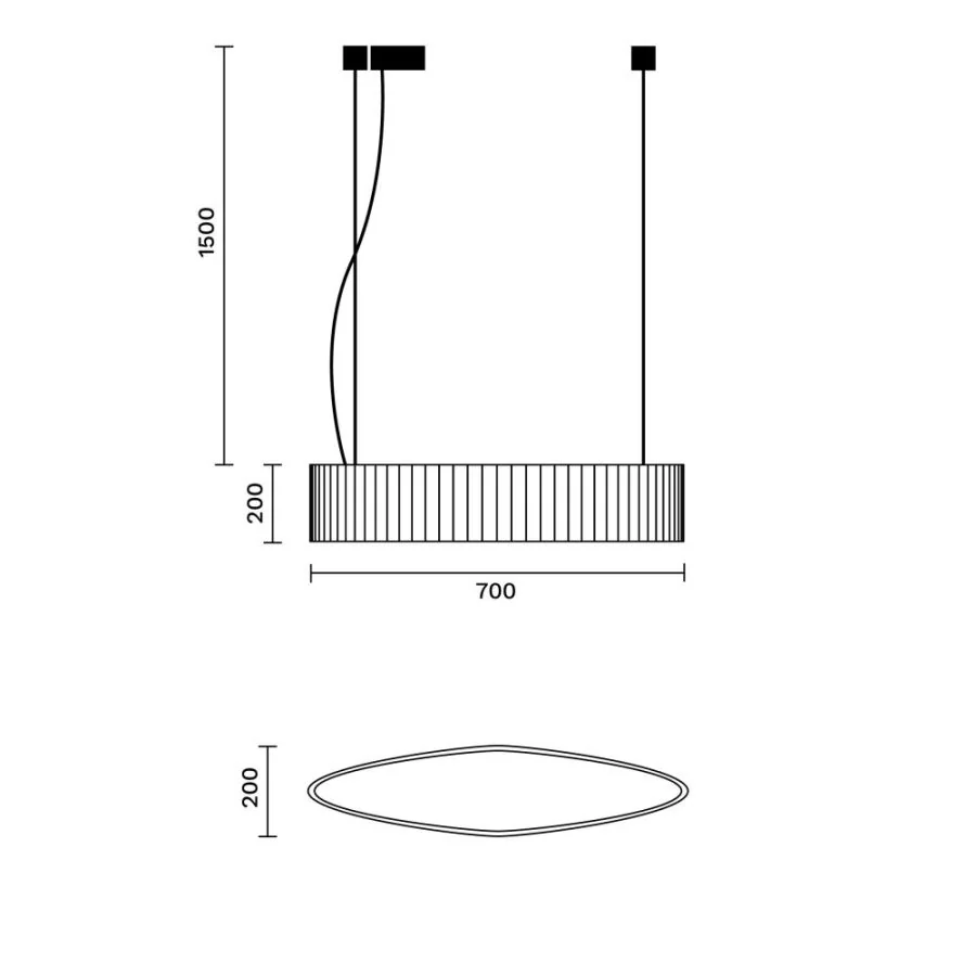 Skizze von Elisse Pendellampe 700mm