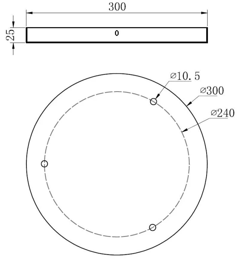 Skizze von Deckenrosette 3-fach