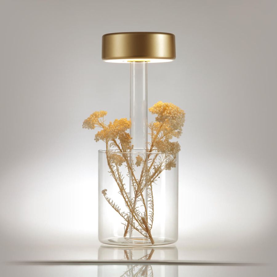 Gold battery lamp terrace glass Maytoni AI Collaboration