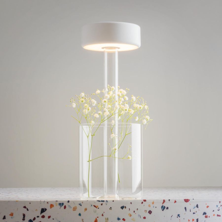 White battery lamp terrace glass Maytoni AI Collaboration