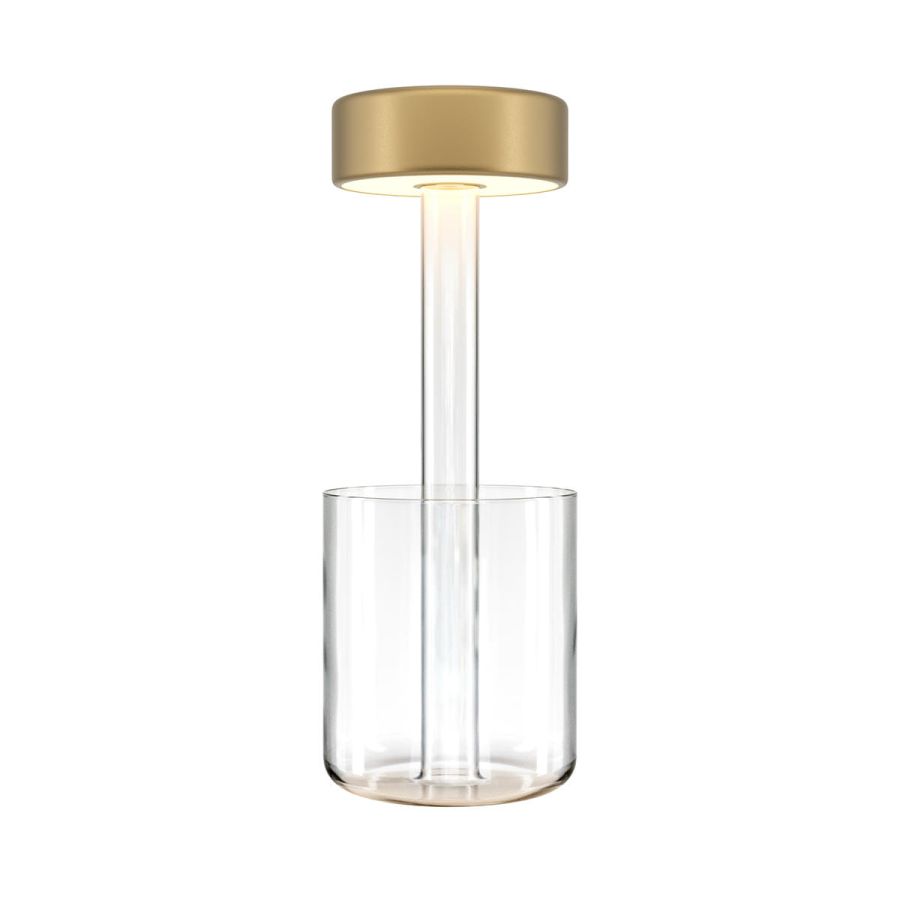 Gold rechargeable table lamp with glass vase Maytoni AI Collaboration