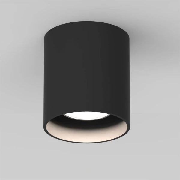 Round ceiling spotlight in black
