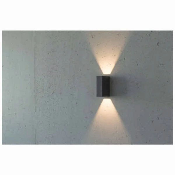 Square LED outdoor wall lamp Barra anthracite IP54