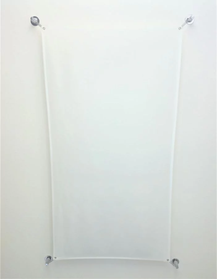 Ceiling light with white canvas 105x60cm