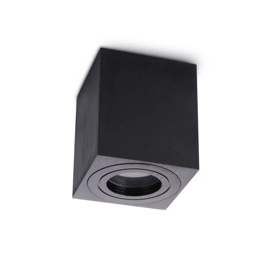 Aquarius ceiling spotlight black IP44 square