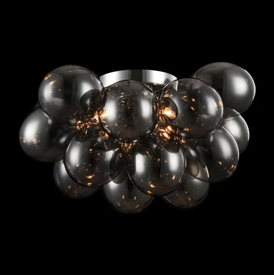 Maytoni Balbo ceiling light globe smoked glass 38cm