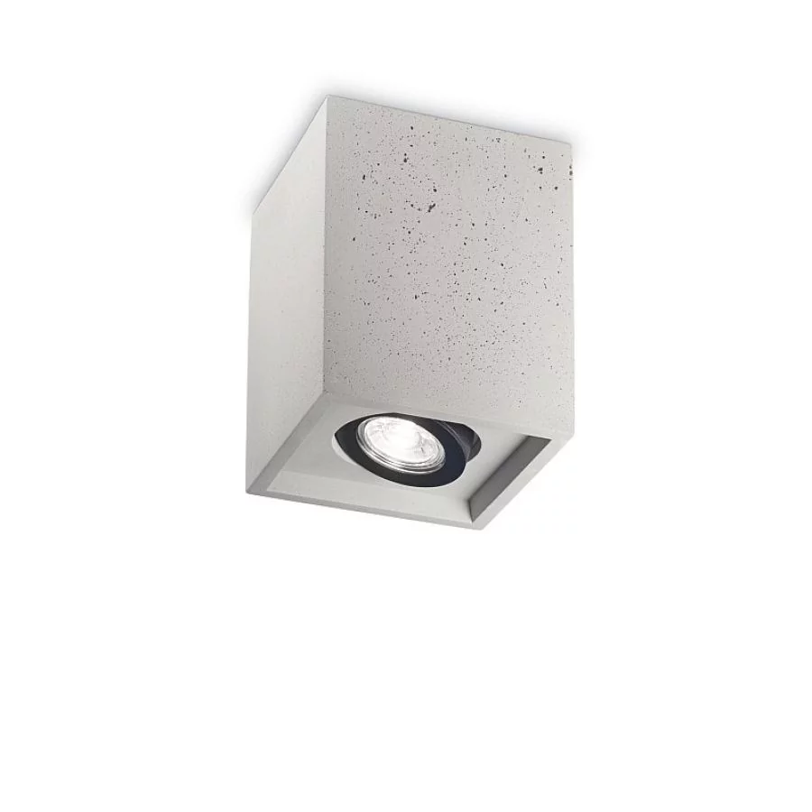 Ideal Lux Oak square ceiling spotlight concrete