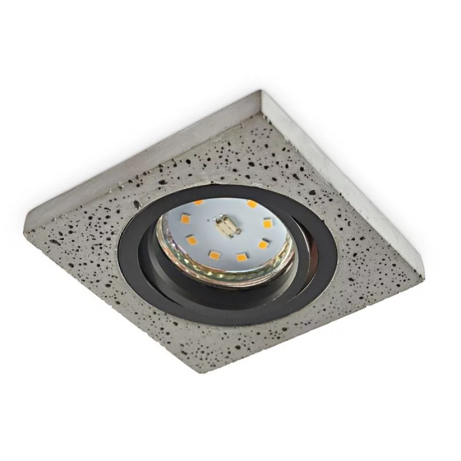 Bari concrete downlight square GU10 black