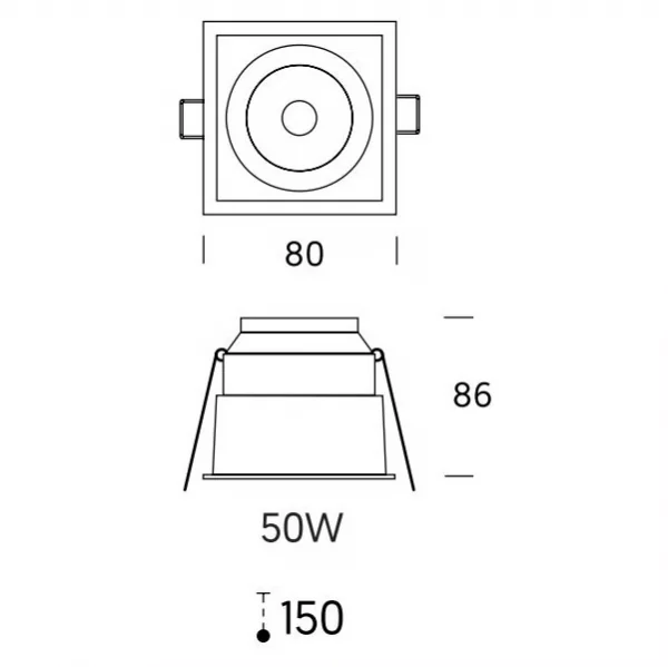 Onok Box ceiling downlight GU10