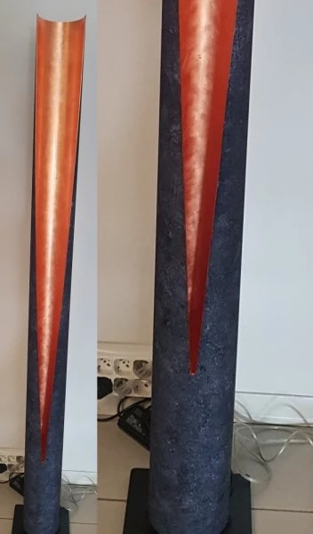 Floor lamp Reed color: exterior iron gray and copper