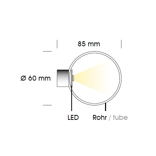 Cambiano LED Wandleuchte Skizze