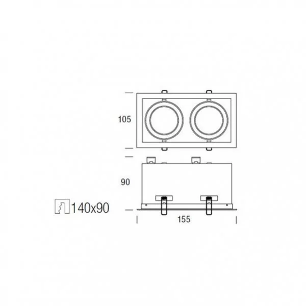 Onok Cardan Mini 2 ceiling downlight 2-flame