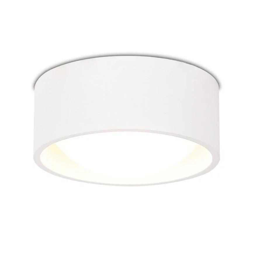 White LED ceiling light with round lampshade