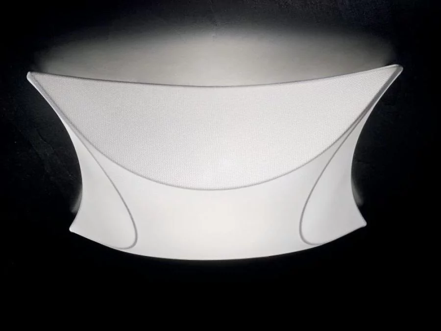 Angular fabric ceiling light Sinua in white