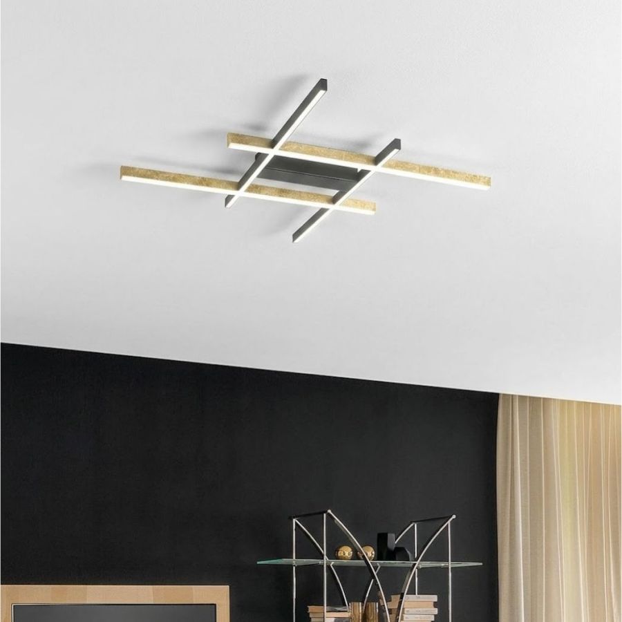 Deckenleuchte in der Farbe: Schwarz / Blattgold Nr. 19/14