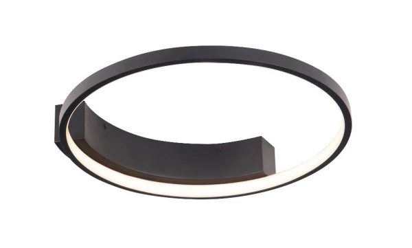 Schwarzes Deckenlicht Velvet in Ringform Ø:40cm