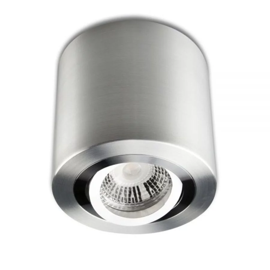 Round ceiling spotlight GU10 alu brushed