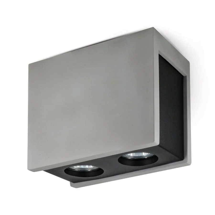 Ceiling spotlight Puro Masso N grey/black 2-flames