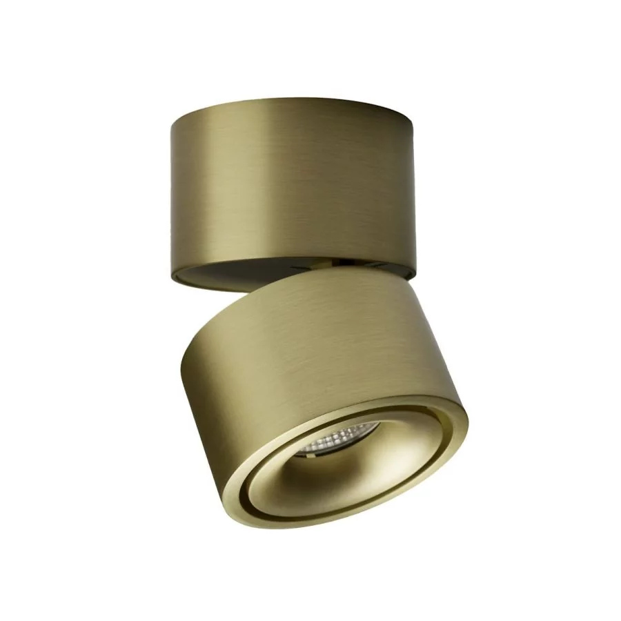 Round, tiltable LED ceiling spotlight Noxx in brushed brass gold