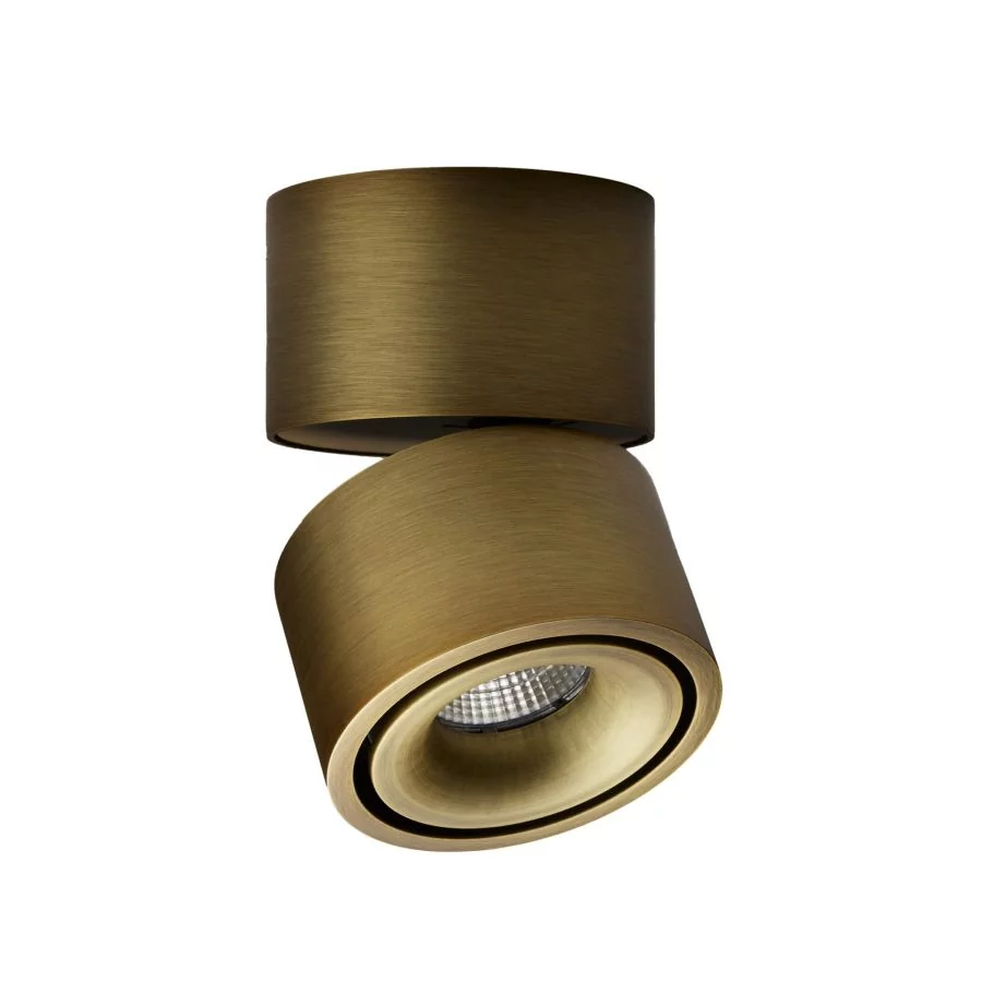 Round, tiltable LED ceiling spotlight Noxx in brushed brass bronze