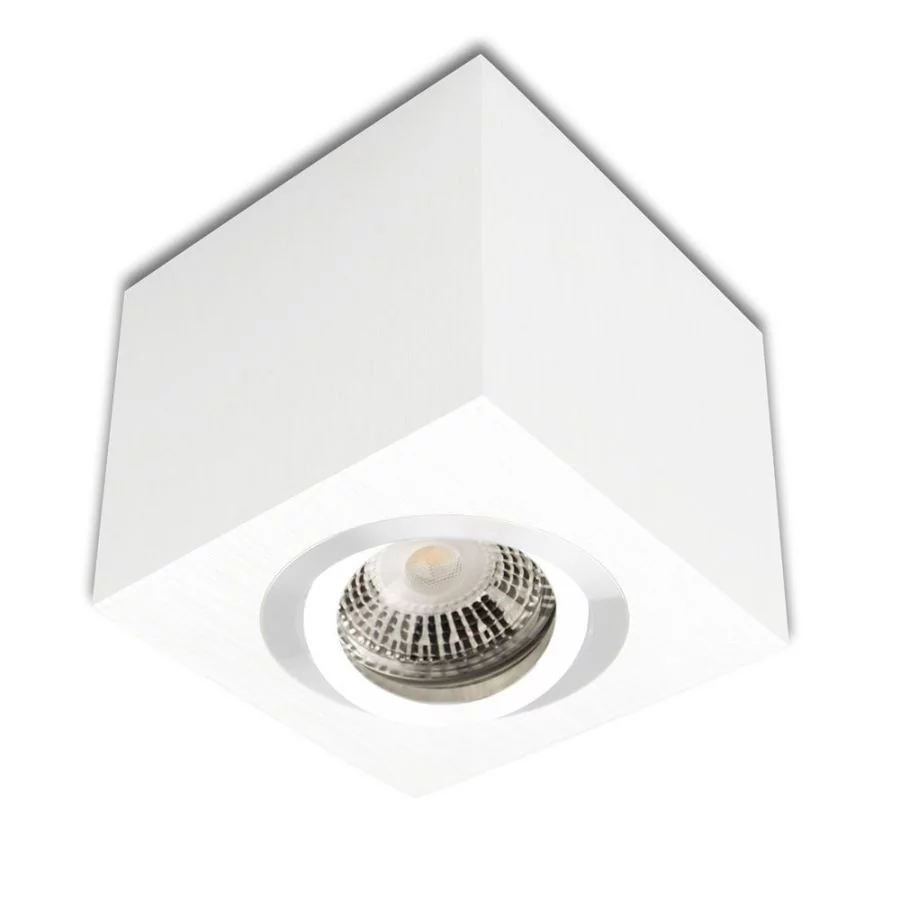 Square ceiling spotlight cube GU10 white