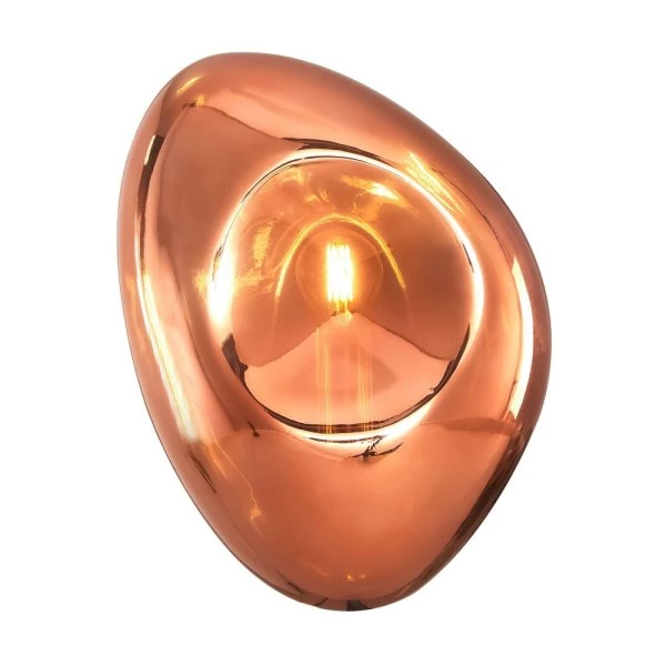 Trendige Glas Wandlampe in Hochglanz Kupfer