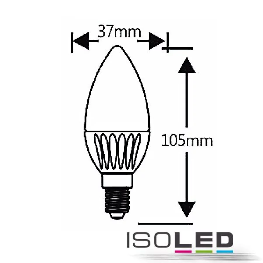 E14 LED Kerze 4W milchig skizze