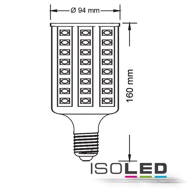 E27 LED Leuchtmittel 20W warmweiss Skizze