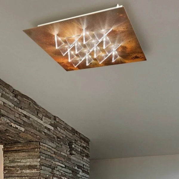 Braga LED ceiling lamp Cristalli PL60 triangular
