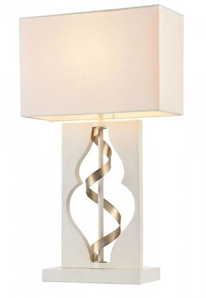 Maytoni square table lamp Intreccio white/gold