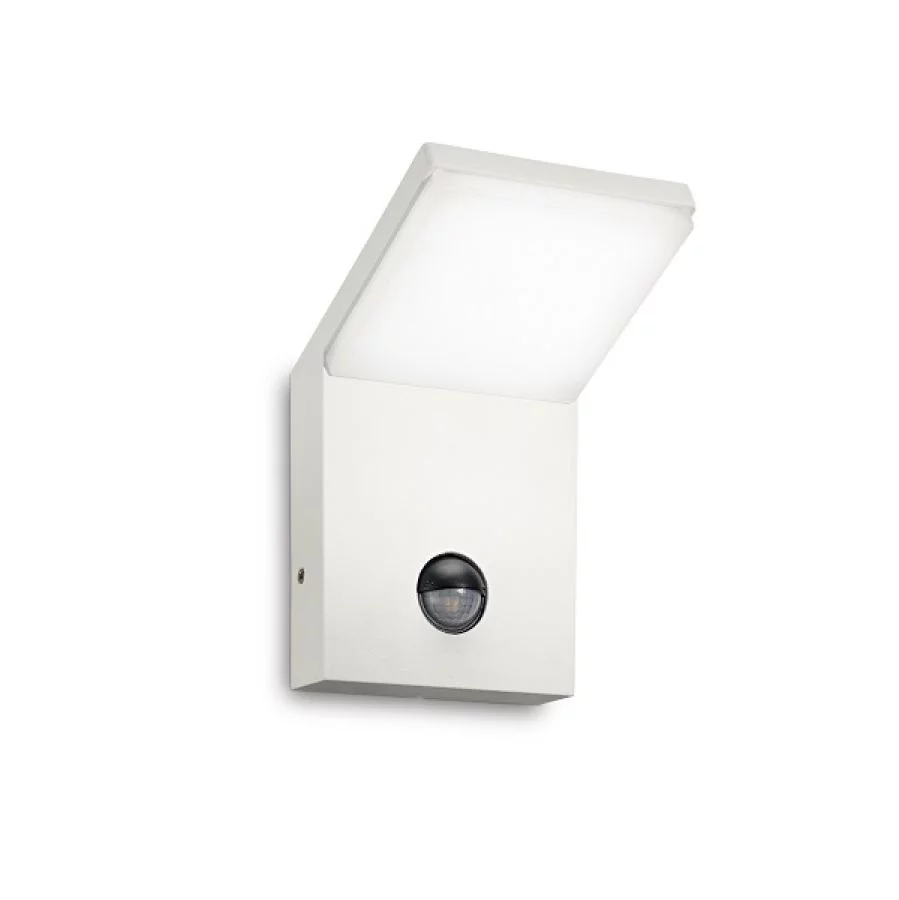 Eckige LED Aussen-Wandleuchte Style AP1 Sensor in weiss